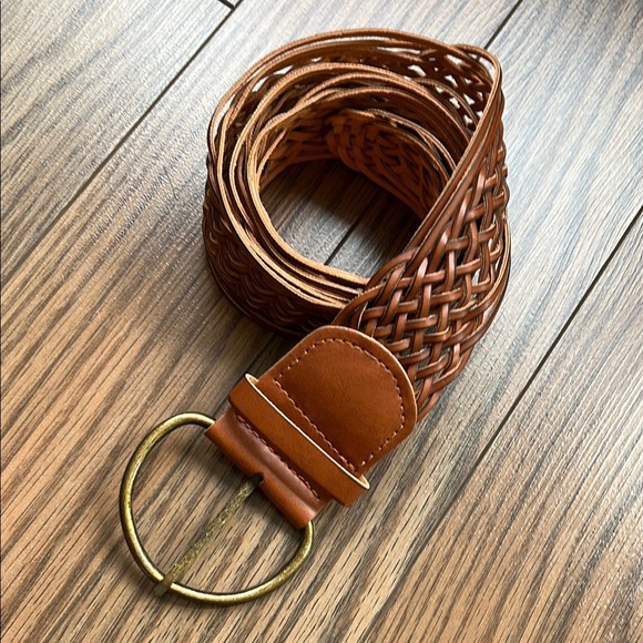 Accessories - Women’s Brown Woven Vegan Leather Belt